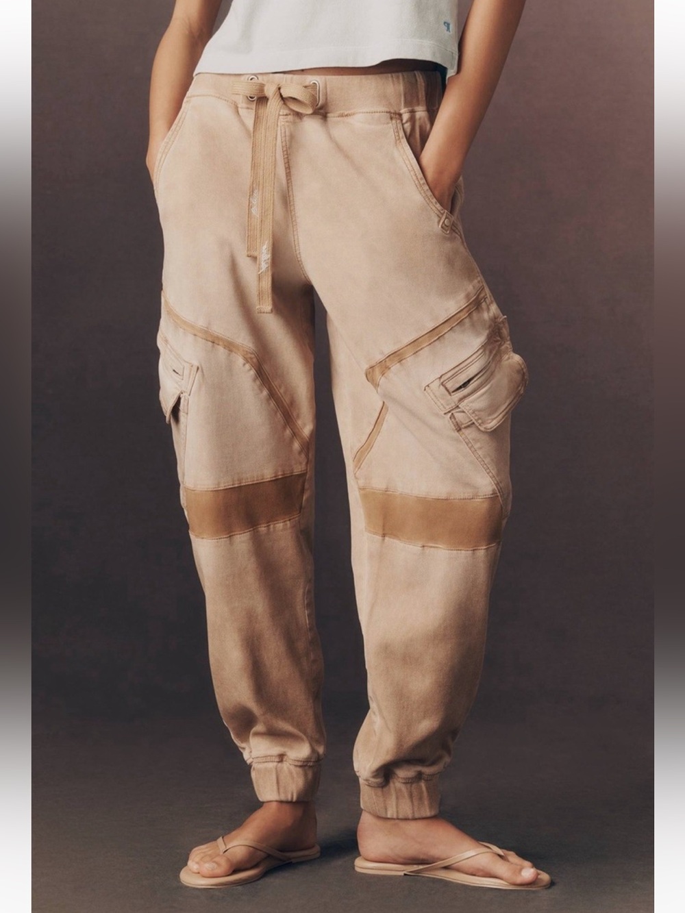 NWT PILCRO KNIT PROJECT DROP JOGGER Washed Semolina